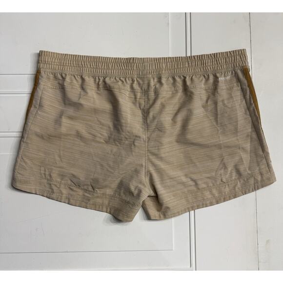 Adidas NWT Womens XL Tan Pacer Training 3-Stripes Heather Woven Shorts - Picture 8 of 8